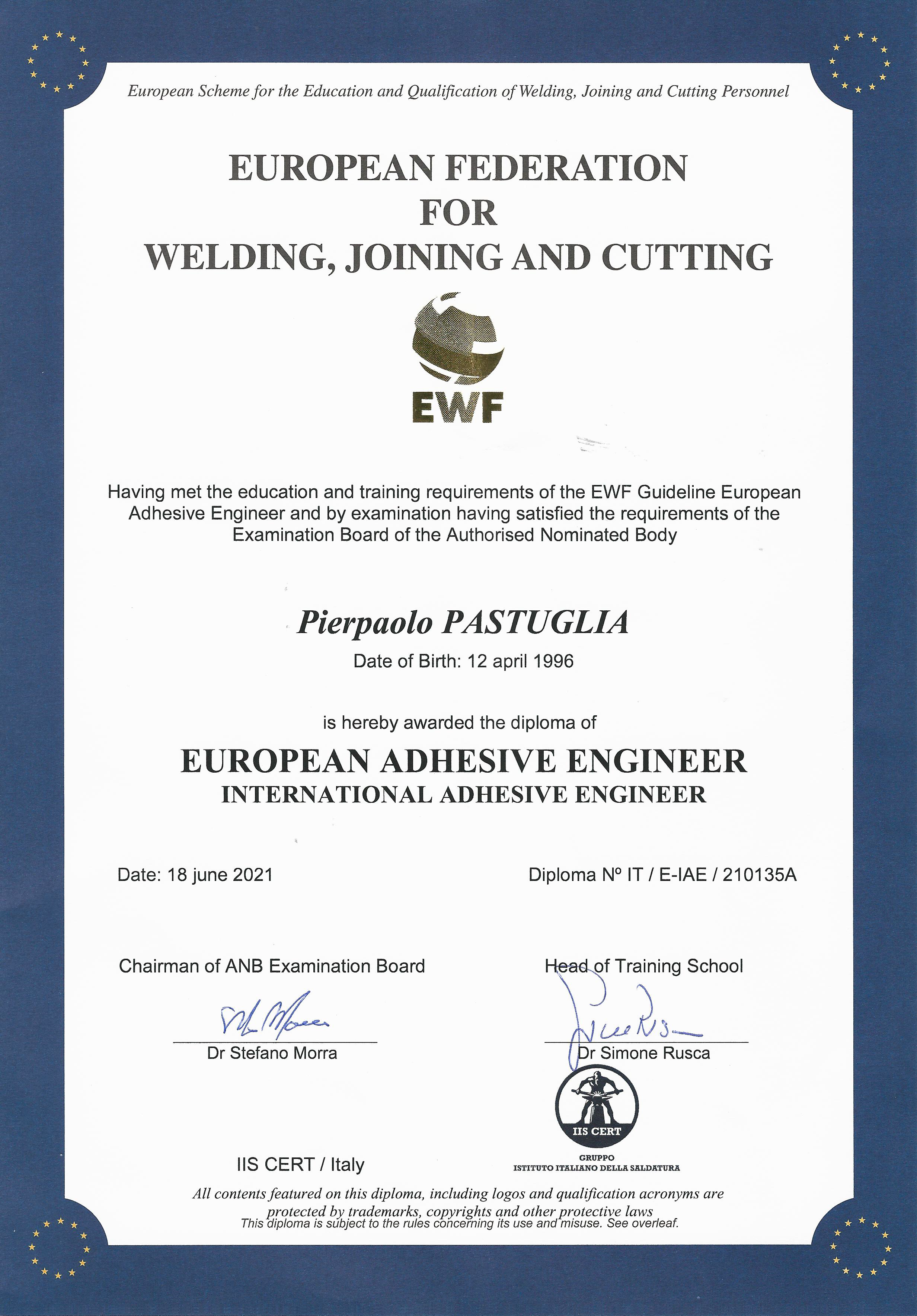 certificazione European Adhesive Engineer